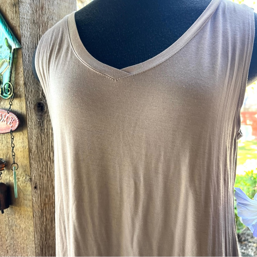 Logo Layers Mocha Solid Stretch Knit Pullover W B… - image 2